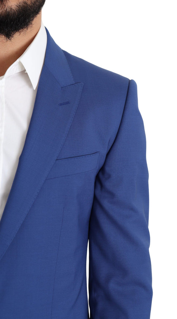 Dolce & Gabbana Blue Wool Single Breasted Coat MARTINI Blazer - Luxe & Glitz