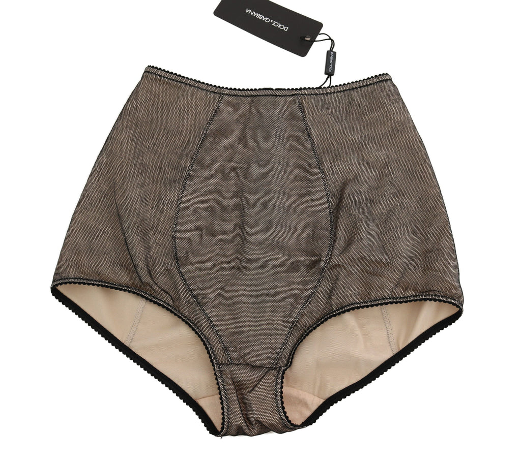 Dolce & Gabbana Bottoms Underwear Beige With Black Net - Luxe & Glitz