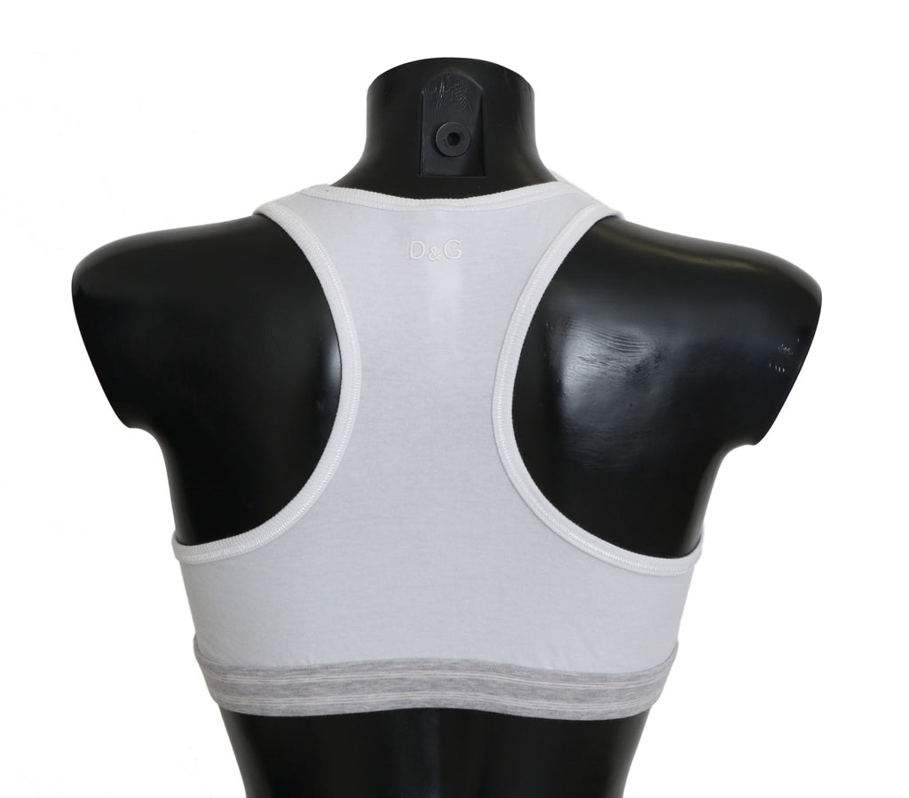Dolce & Gabbana White Cotton Sport Stretch Bra Underwear - Luxe & Glitz