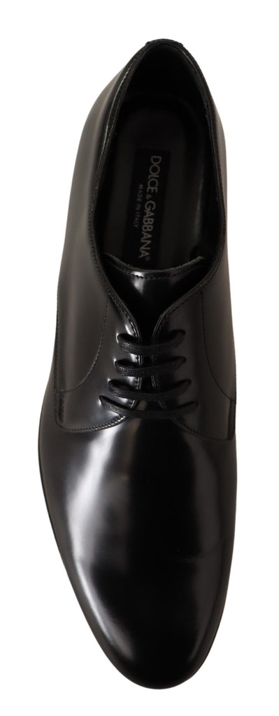 Dolce & Gabbana Black Leather Lace Up Men Dress Derby Shoes Dolce & Gabbana