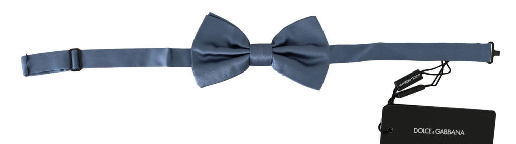 Dolce & Gabbana Blue 100% Silk Adjustable Neck Papillon Bow tie - Luxe & Glitz