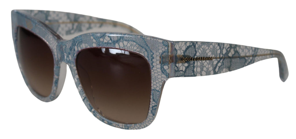 Dolce & Gabbana Blue Lace Acetate Rectangle DG4231 Shades Sunglasses Dolce & Gabbana