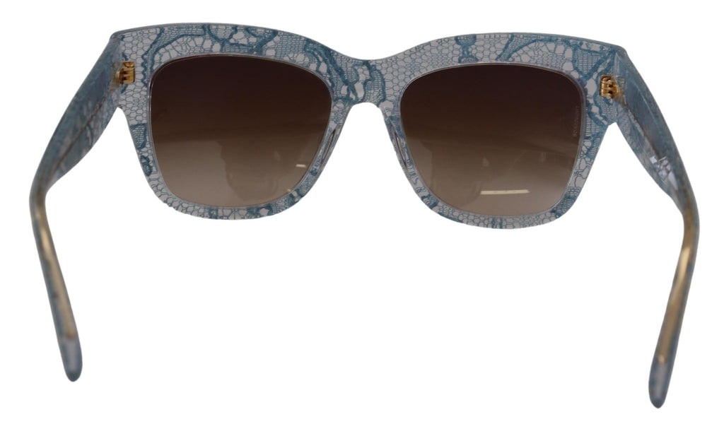 Dolce & Gabbana Blue Lace Acetate Rectangle DG4231 Shades Sunglasses Dolce & Gabbana