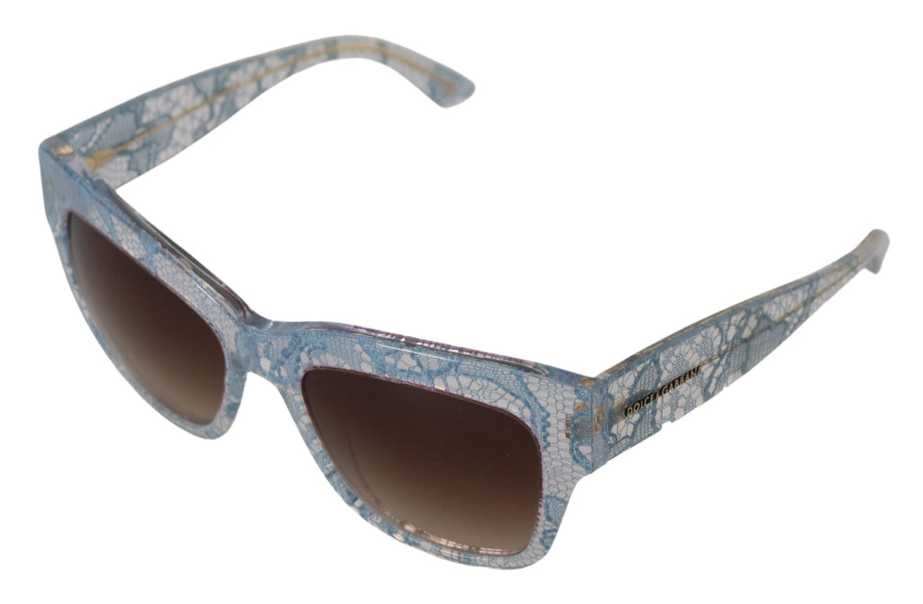 Dolce & Gabbana Blue Lace Acetate Rectangle DG4231 Shades Sunglasses Dolce & Gabbana