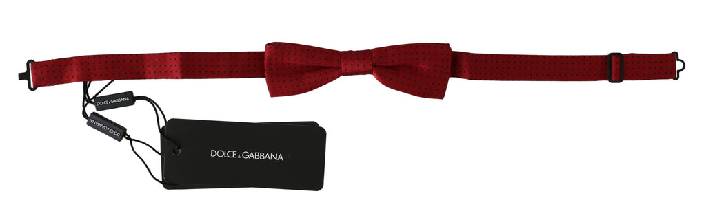 Dolce & Gabbana Red Dotted Silk Adjustable Neck Papillon Bow Tie - Luxe & Glitz