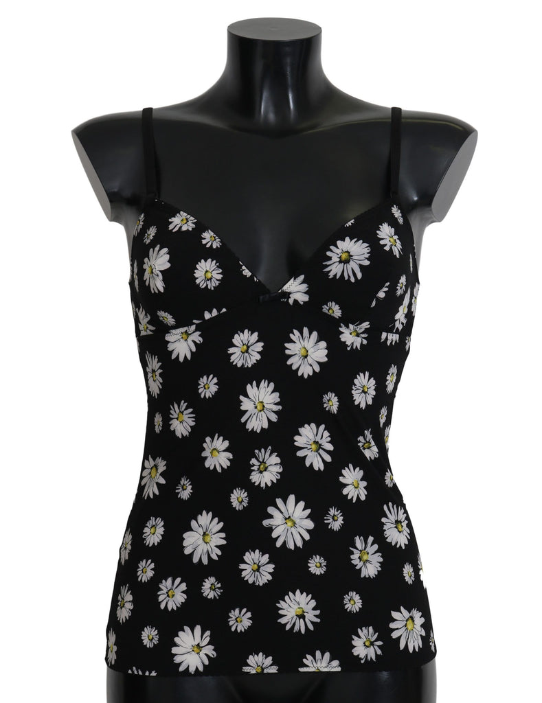 Dolce & Gabbana Black Daisy Print Dress Lingerie Chemisole - Luxe & Glitz