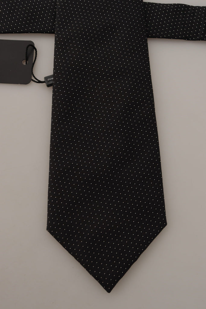 Dolce & Gabbana Black White Polka dots Silk Adjustable Tie - Luxe & Glitz