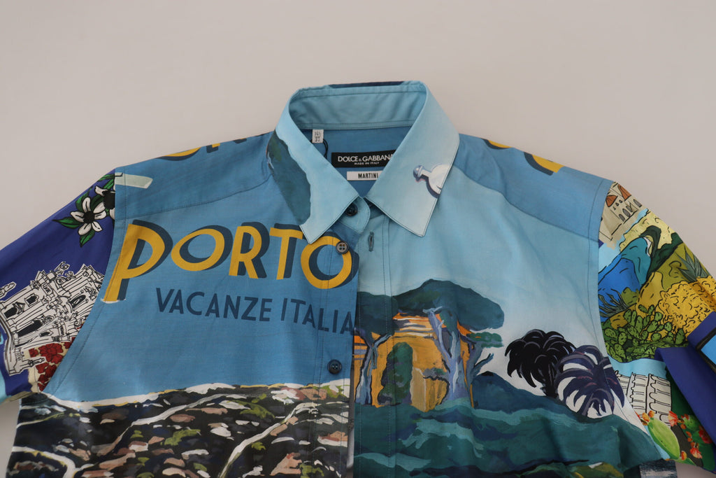 Dolce & Gabbana Multicolor Printed Casual MARTINI Shirt Dolce & Gabbana