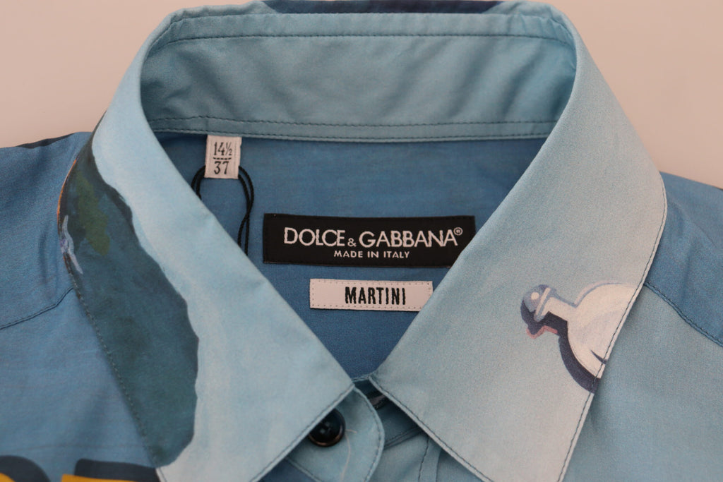 Dolce & Gabbana Multicolor Printed Casual MARTINI Shirt Dolce & Gabbana