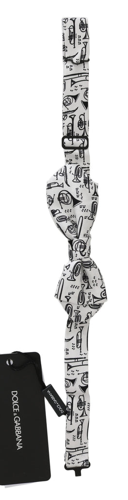 Dolce & Gabbana White Instruments Adjustable Neck Papillon Men Bow Tie - Luxe & Glitz