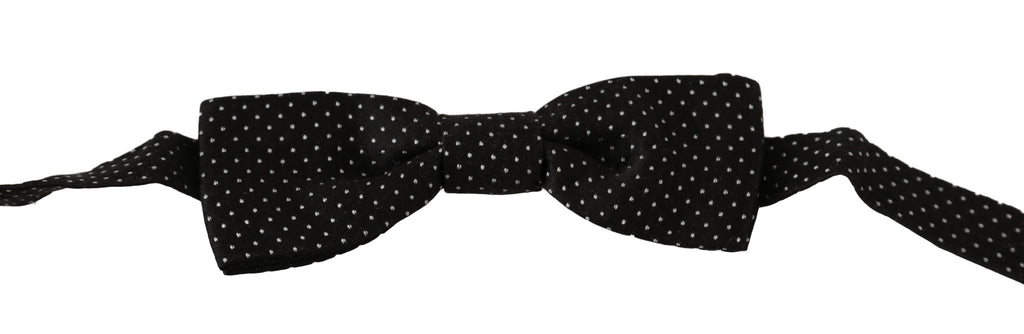 Dolce & Gabbana Black Polka Dots Silk Adjustable Neck Papillon Men Bow Tie - Luxe & Glitz