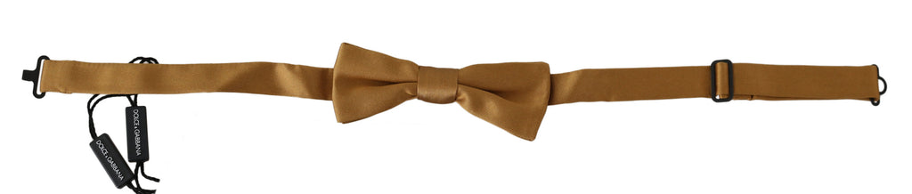 Dolce & Gabbana Gold 100% Silk Adjustable Neck Papillon Men Bow Tie - Luxe & Glitz