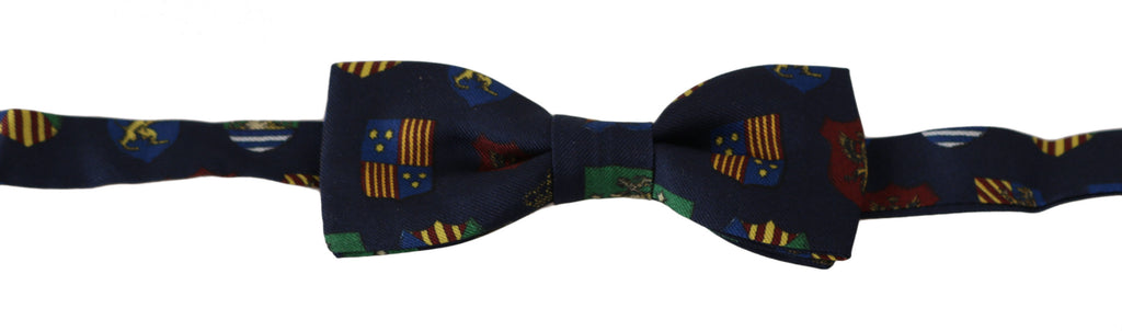 Dolce & Gabbana Blue Flags 100% Silk Adjustable Neck Papillon Men Bow Tie - Luxe & Glitz
