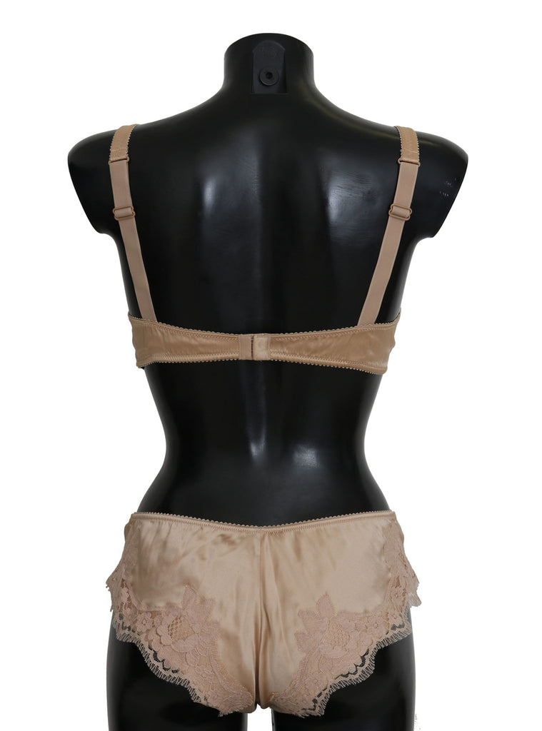 Dolce & Gabbana Beige Silk Floral Stretch Underwear - Luxe & Glitz
