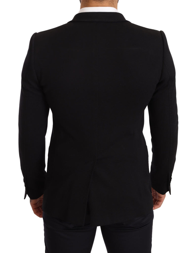 Dolce & Gabbana Black Cotton Slim Fit Coat Jacket  Blazer - Luxe & Glitz