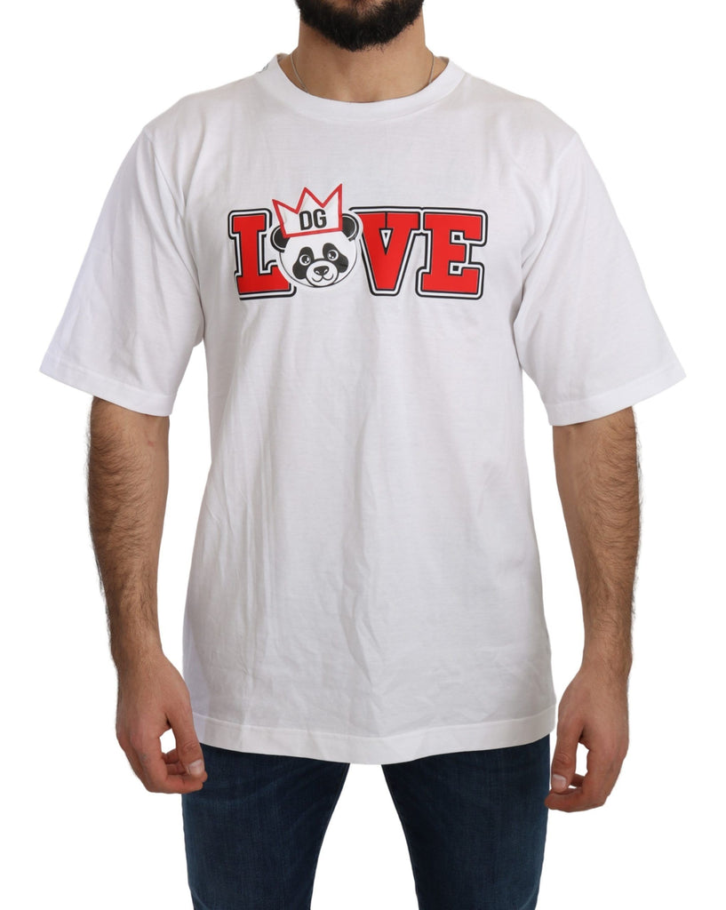 Dolce & Gabbana White Love Panda Print Top T-shirt - Luxe & Glitz