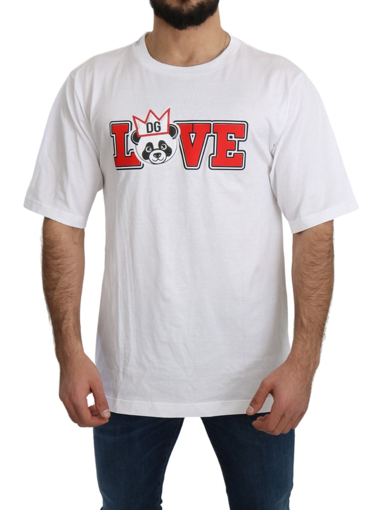Dolce & Gabbana White Love Panda Print Top T-shirt - Luxe & Glitz