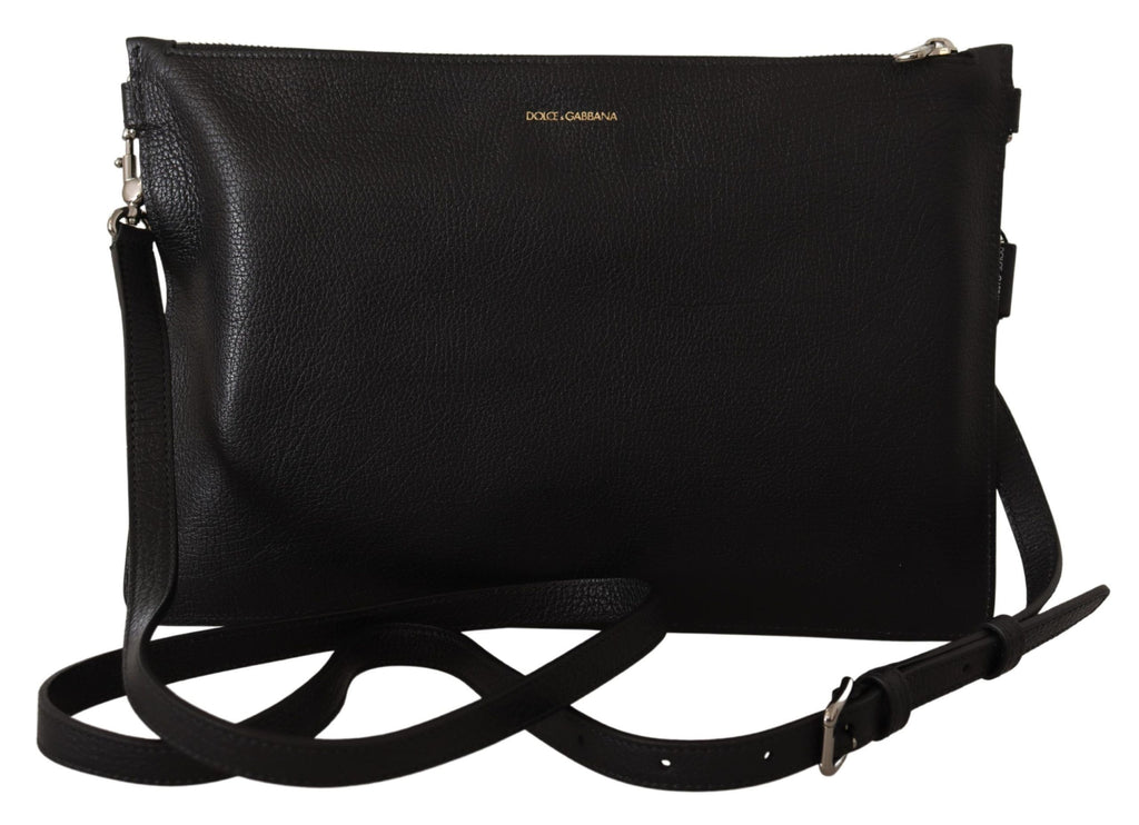 Dolce & Gabbana Black Exotic Leather Shoulder Sling Alta Sartoria Bag - Luxe & Glitz