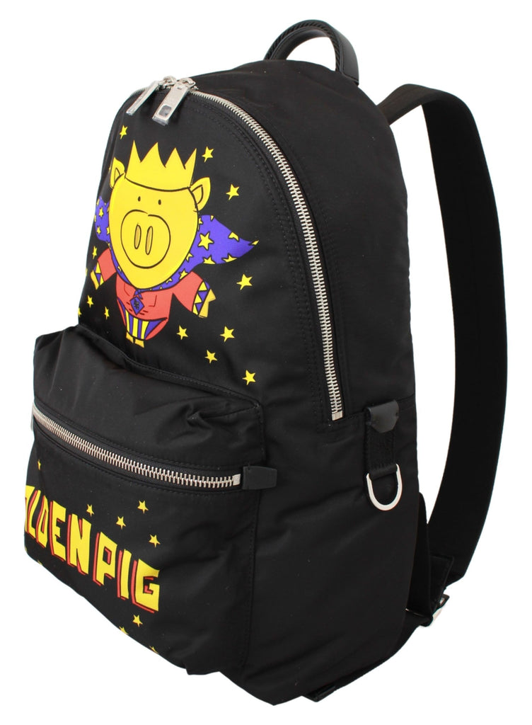 Dolce & Gabbana Black Golden Pig of the Year School Backpack - Luxe & Glitz