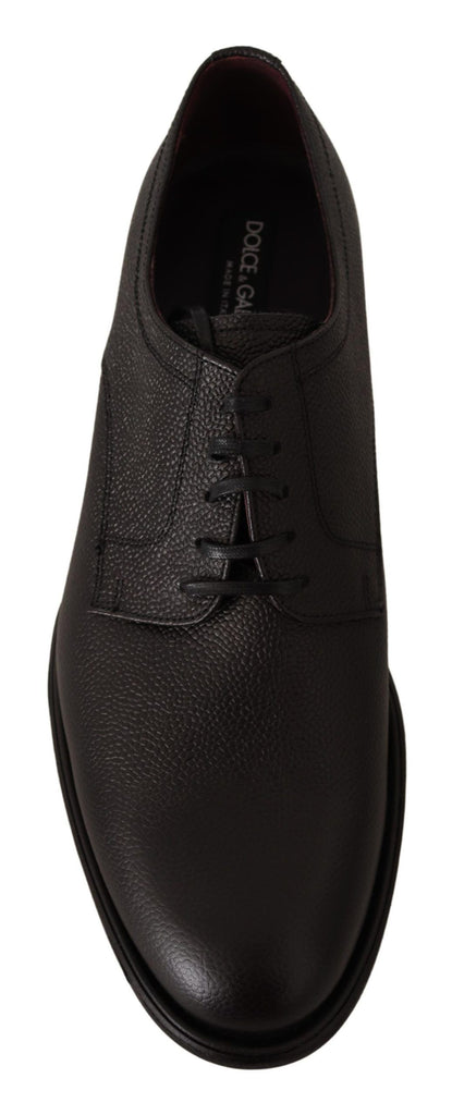 Dolce & Gabbana Black Leather Lace Up Mens Formal Derby Shoes Dolce & Gabbana