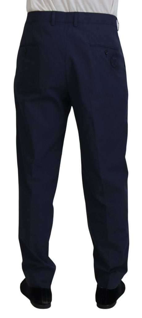 Dolce & Gabbana Dark Blue Cotton Chino Formal Pants Dolce & Gabbana