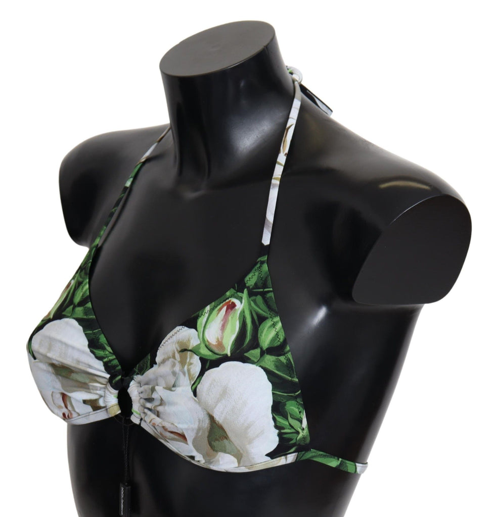 Dolce & Gabbana Multicolor Floral Print Halter Swimwear Bikini Top - Luxe & Glitz