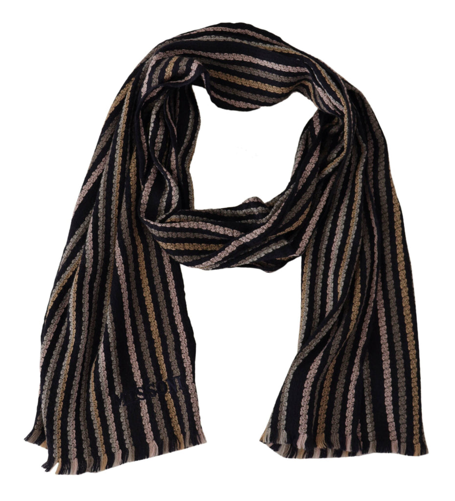 Missoni Multicolor Stripes Wool Knit Fringe Shawl Scarf - Luxe & Glitz