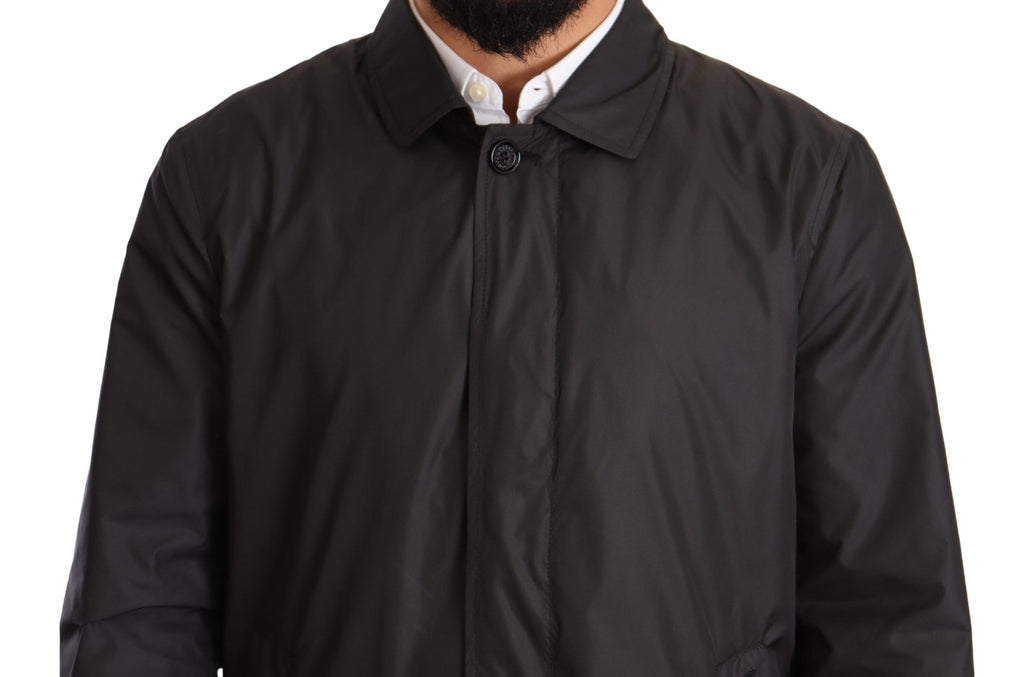 Dolce & Gabbana Black Polyester Mens Trench Coat Jacket - Luxe & Glitz