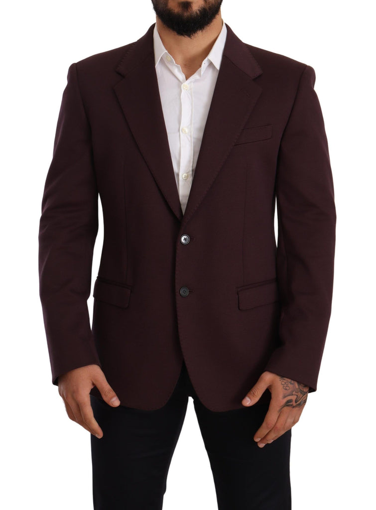 Dolce & Gabbana Purple Cotton Slim Blazer Jacket - Luxe & Glitz