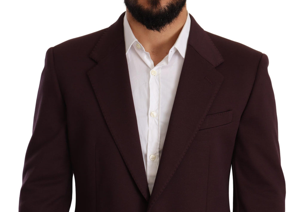 Dolce & Gabbana Purple Cotton Slim Blazer Jacket - Luxe & Glitz