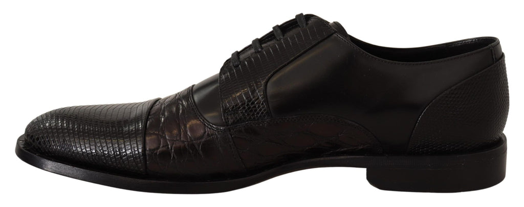 Dolce & Gabbana Black Leather Exotic Skins Formal Shoes Dolce & Gabbana