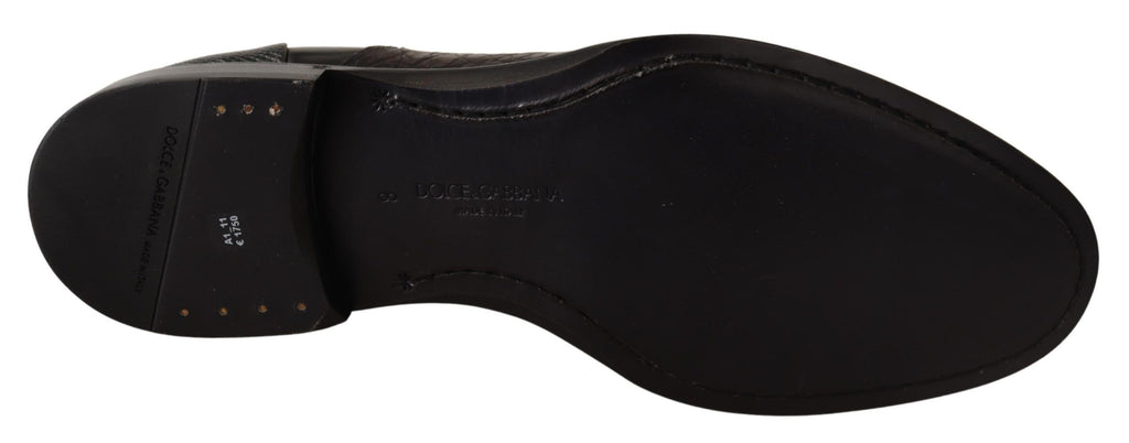 Dolce & Gabbana Black Leather Exotic Skins Formal Shoes Dolce & Gabbana