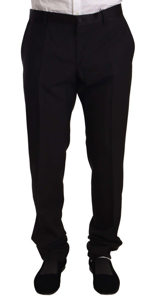 Dolce & Gabbana Black Wool Formal Tuxedo Trouser Pants Dolce & Gabbana