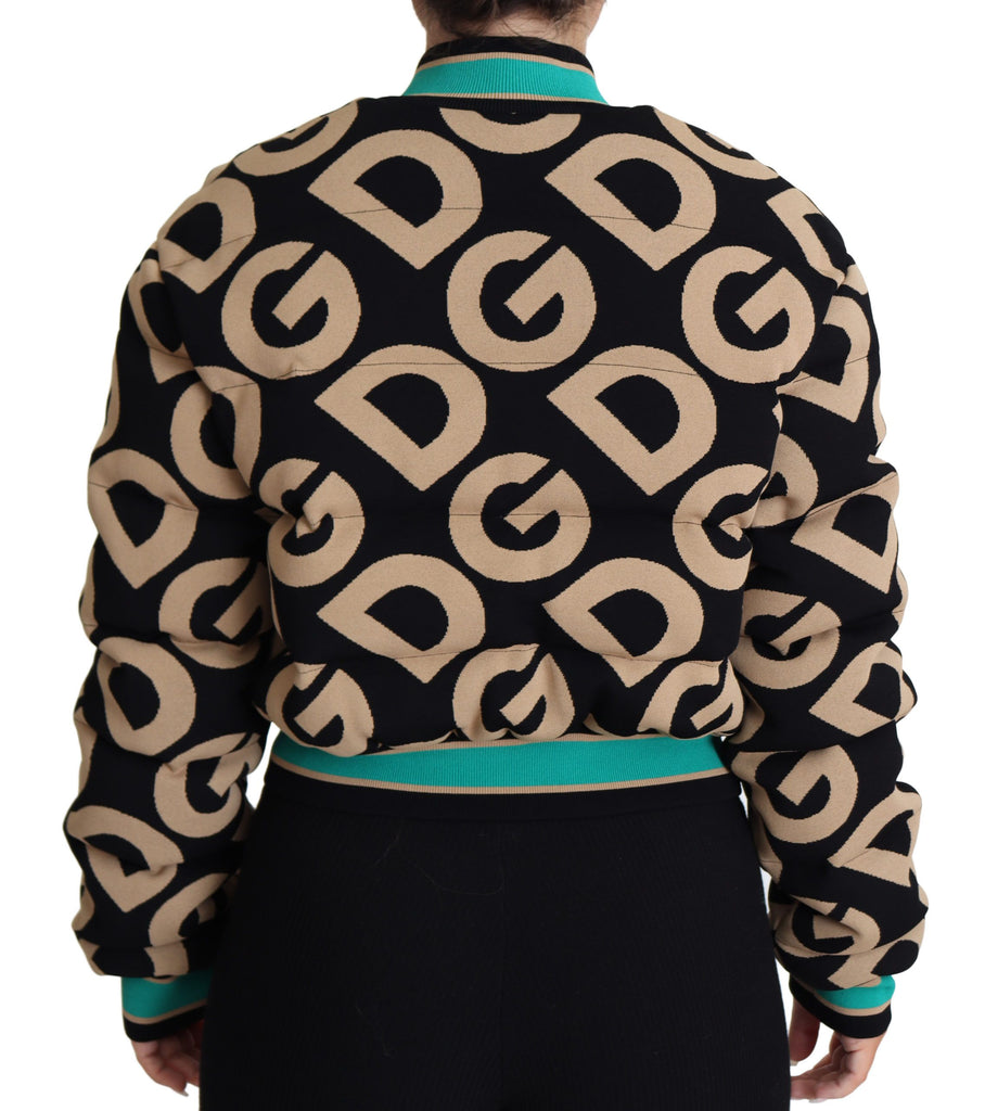 Dolce & Gabbana Multicolor DG Logo Print Quilted Bomber Jacket - Luxe & Glitz