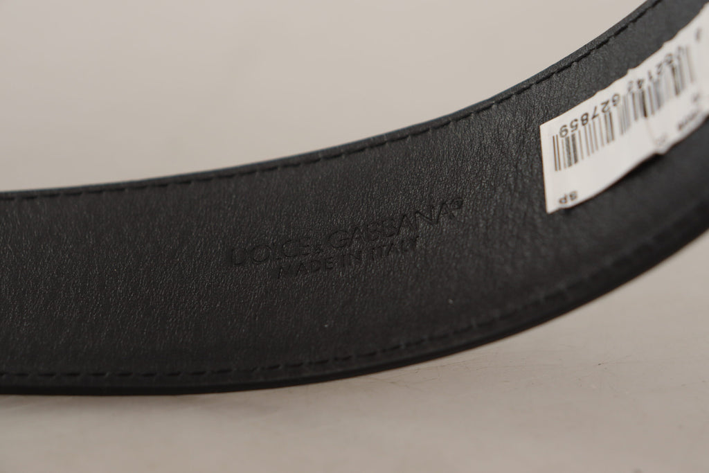 Dolce & Gabbana Black Patent Leather Logo Engraved Buckle Belt Dolce & Gabbana