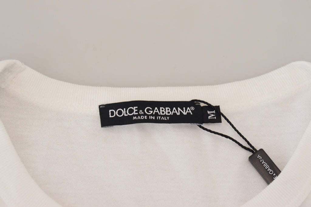 Dolce & Gabbana White DG Prince Crew Neck Pullover Sweater Dolce & Gabbana