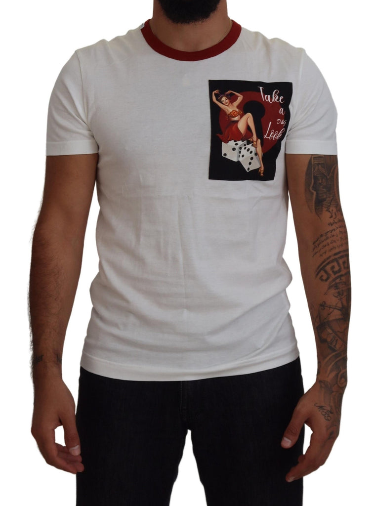 Dolce & Gabbana Cotton White Logo Print Crewneck T-shirt Dolce & Gabbana