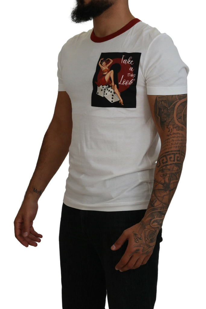 Dolce & Gabbana Cotton White Logo Print Crewneck T-shirt Dolce & Gabbana