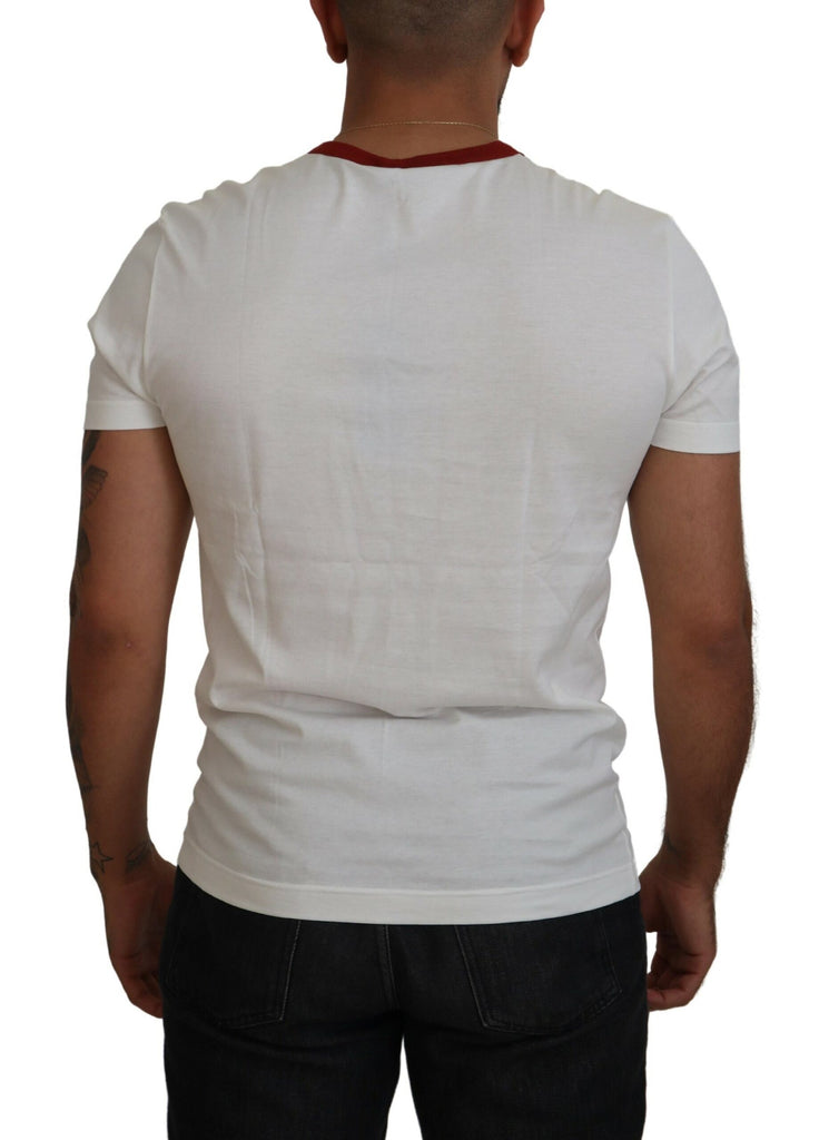 Dolce & Gabbana Cotton White Logo Print Crewneck T-shirt Dolce & Gabbana