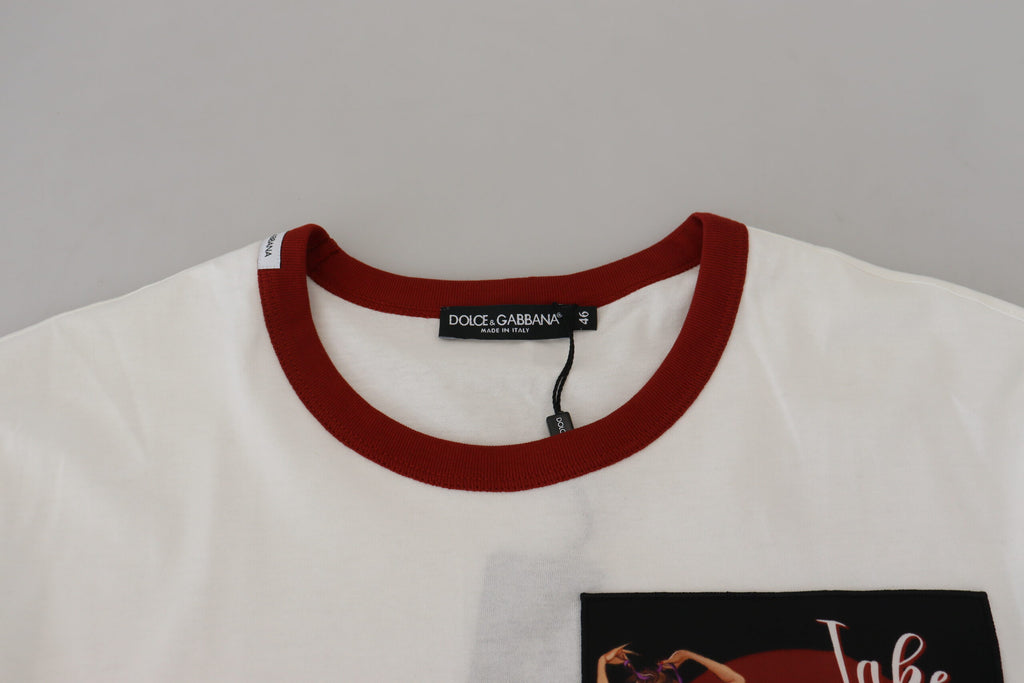 Dolce & Gabbana Cotton White Logo Print Crewneck T-shirt Dolce & Gabbana