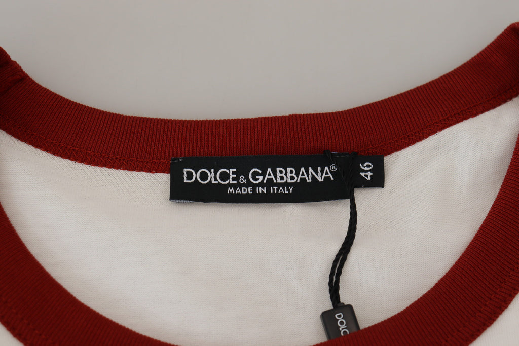 Dolce & Gabbana Cotton White Logo Print Crewneck T-shirt Dolce & Gabbana