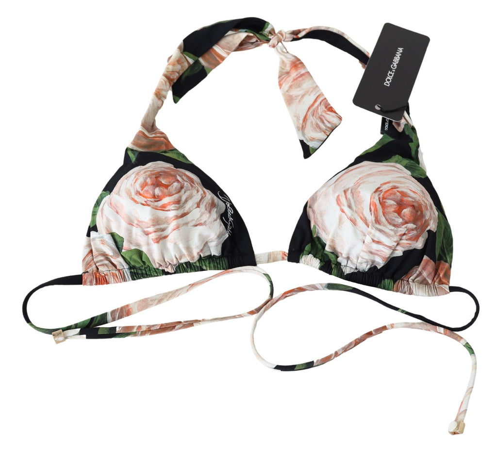 Dolce & Gabbana Multicolor Floral Print Beachwear Bikini Tops - Luxe & Glitz