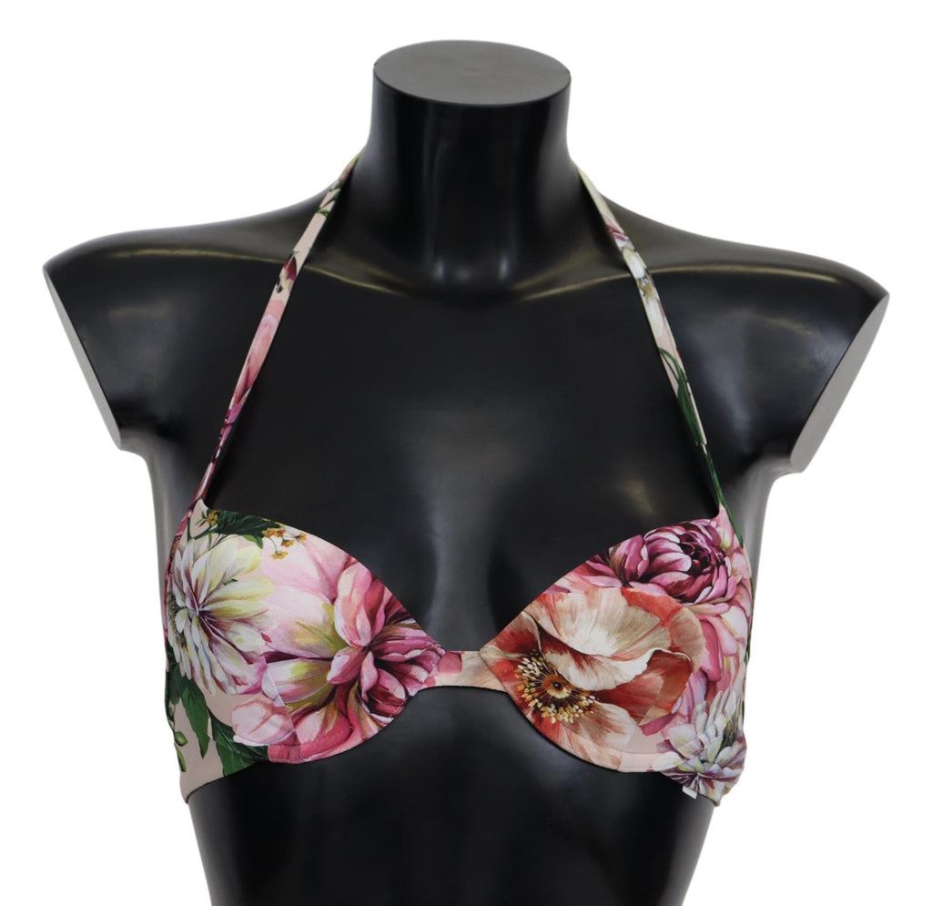 Dolce & Gabbana Multicolor Floral Swimsuit Beachwear Bikini Tops - Luxe & Glitz