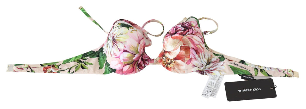 Dolce & Gabbana Multicolor Floral Swimsuit Beachwear Bikini Tops - Luxe & Glitz