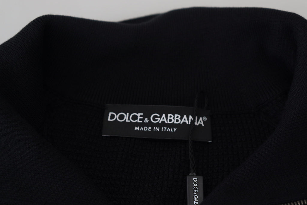 Dolce & Gabbana Black Silk Turtle Neck Pullover Sweater Dolce & Gabbana