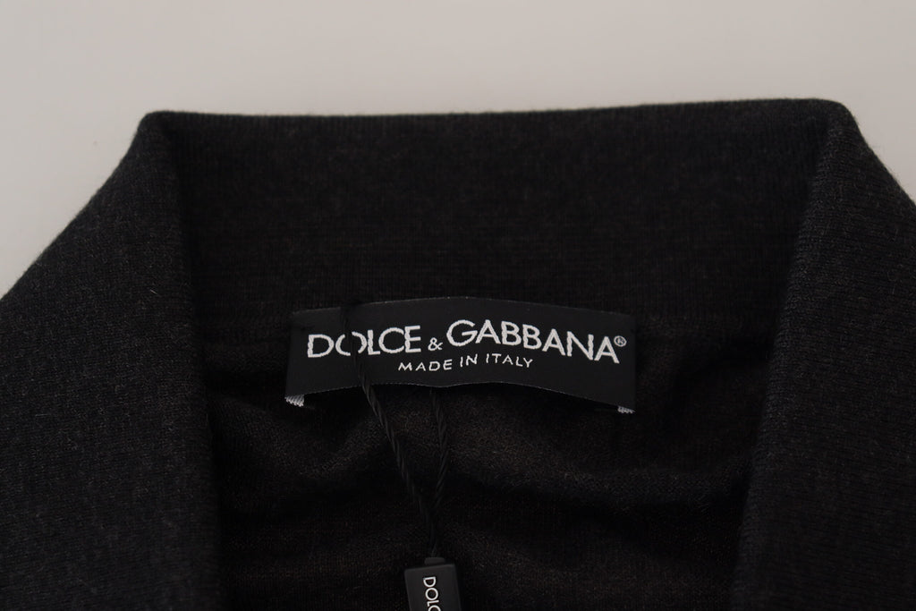 Dolce & Gabbana Black Cashmere Collared Pullover Sweater Dolce & Gabbana