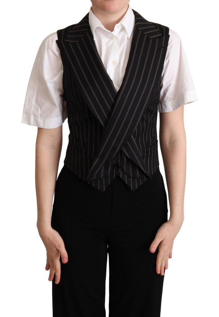 Dolce & Gabbana Black Brown Leopard Print Waistcoat Vest - Luxe & Glitz