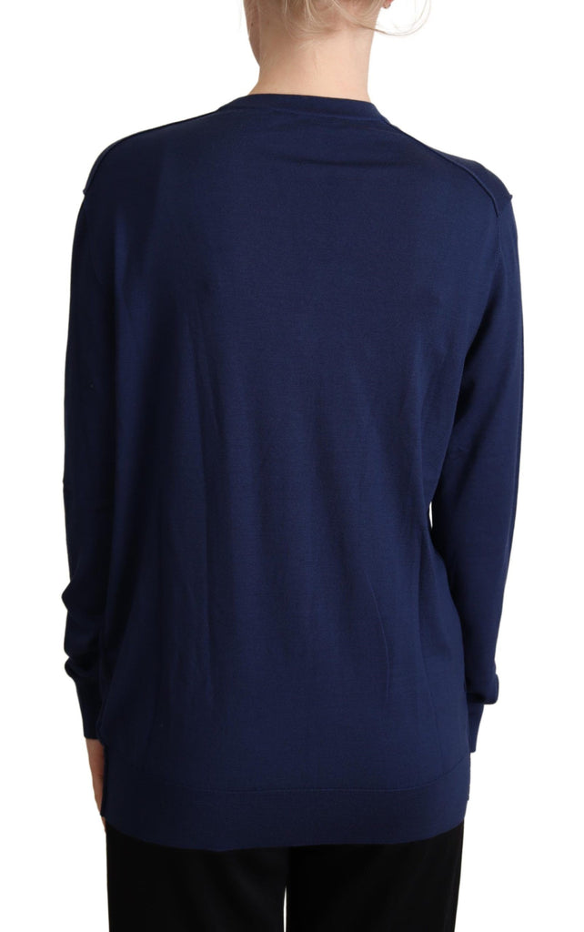 Dolce & Gabbana Blue Virgin Wool Button Down Cardigan Sweater - Luxe & Glitz