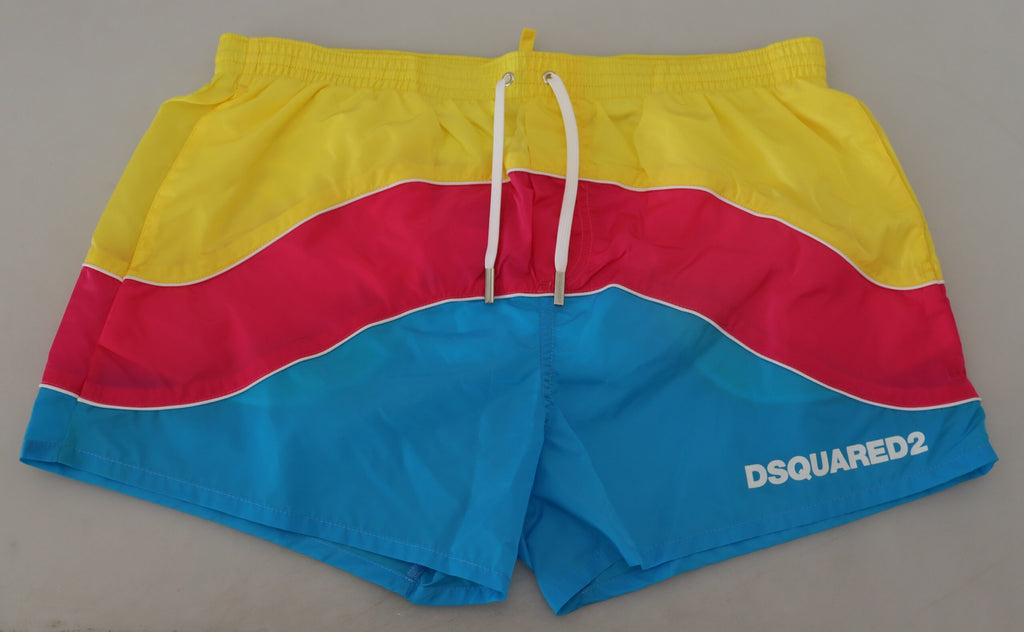 Dsquared² Multicolor Logo Print Men Beachwear Shorts Swimwear Dsquared²