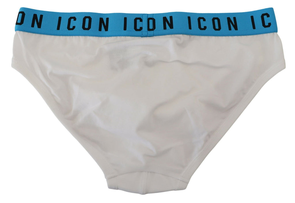 Dsquared² White Icon Logo Cotton Stretch Men Brief Underwear Dsquared²